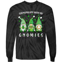 Shenanigans With My Gnomies St Patricks Day Gnome Tie-Dye Long Sleeve Shirt