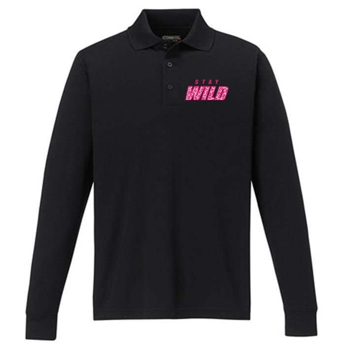 Stay Wild Merch Ben Azelart Pink Performance Long Sleeve Polo