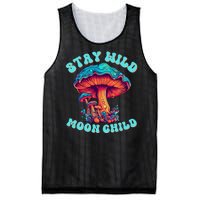 Stay Wild Moon Child Colorful TieDye Psychedelic LSD Magic Mushrooms Pop Culture Mesh Reversible Basketball Jersey Tank