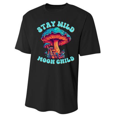 Stay Wild Moon Child Colorful TieDye Psychedelic LSD Magic Mushrooms Pop Culture Performance Sprint T-Shirt