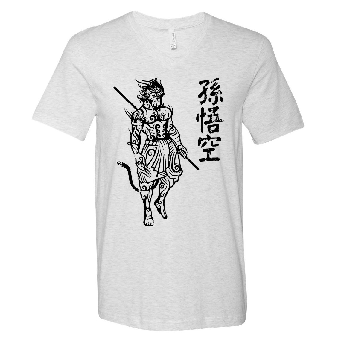 Sun Wukong Monkey King Chinese Characters Letters V-Neck T-Shirt