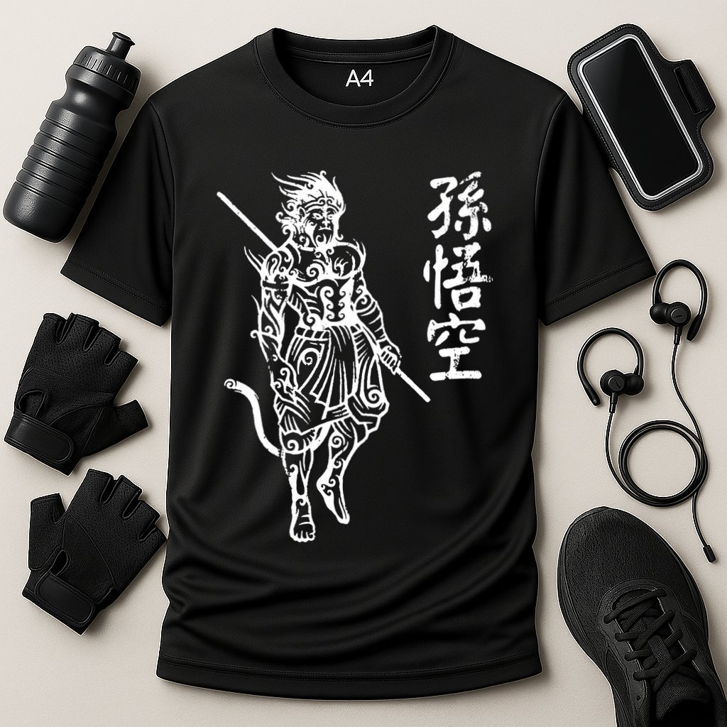Sun Wukong Monkey King Chinese Characters Letters Performance Shirt