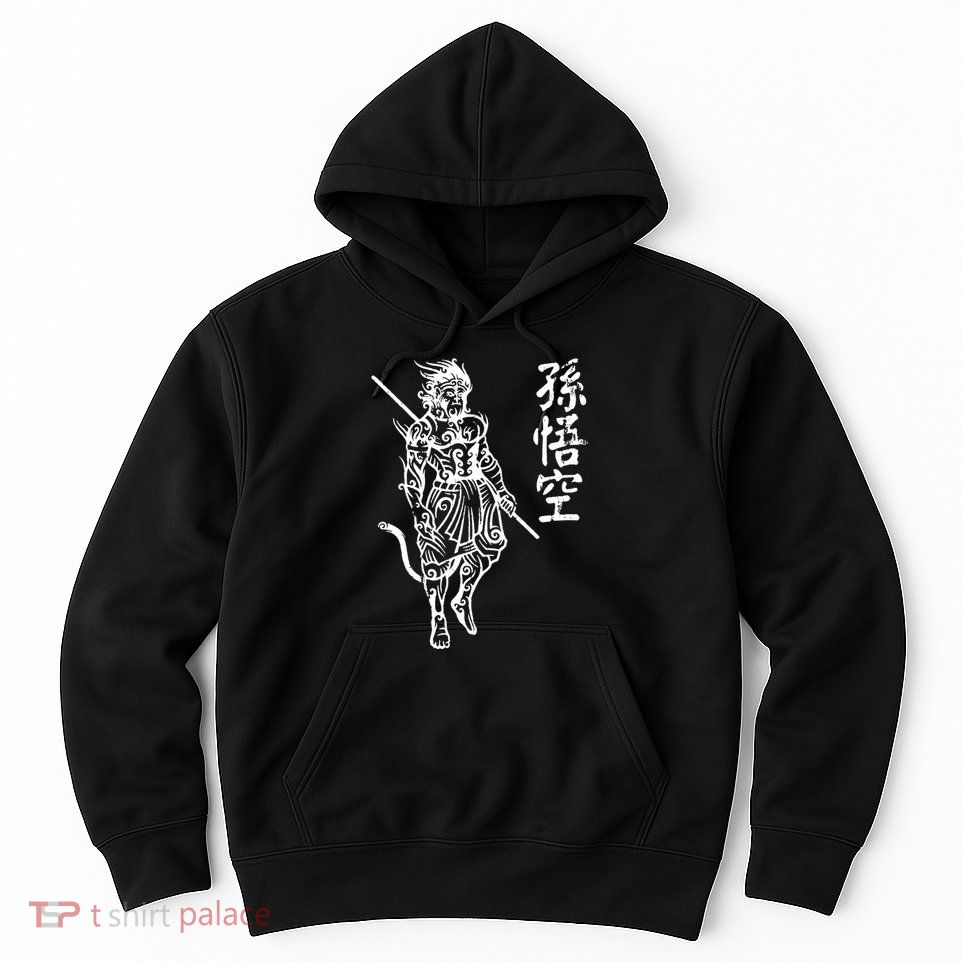 Sun Wukong Monkey King Chinese Characters Letters Hoodie