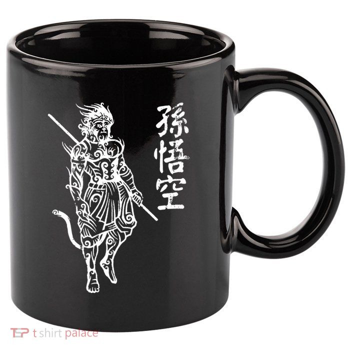 Sun Wukong Monkey King Chinese Characters Letters 11oz C Handle Ceramic Mug