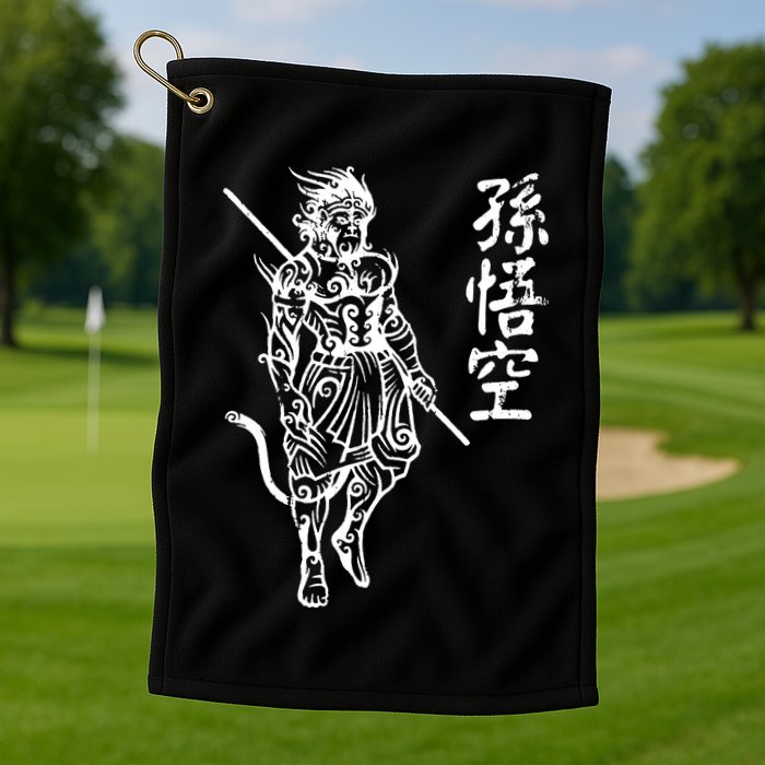 Sun Wukong Monkey King Chinese Characters Letters Golf Towel