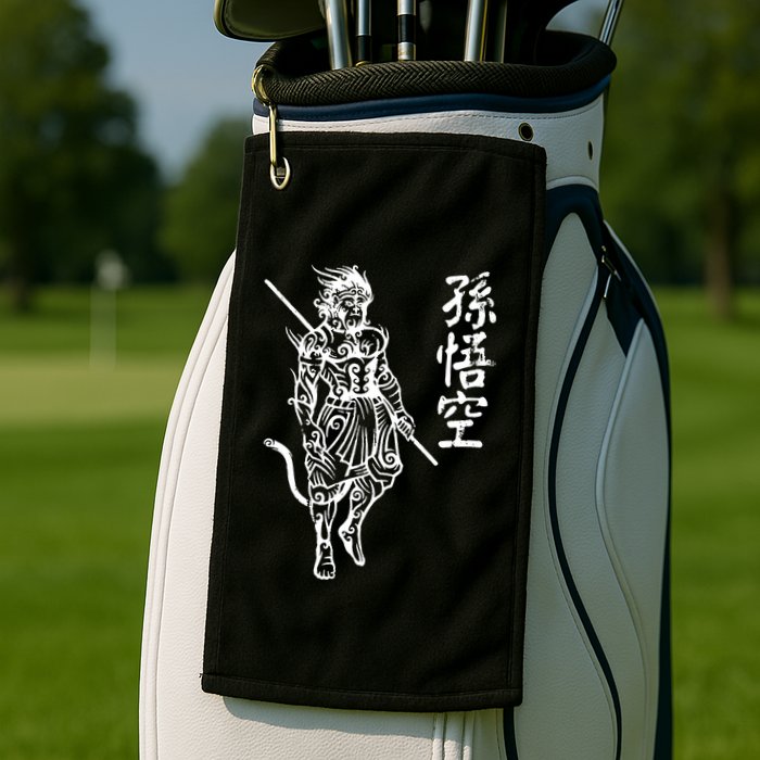 Sun Wukong Monkey King Chinese Characters Letters Golf Towel