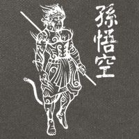 Sun Wukong Monkey King Chinese Characters Letters Cotton Canvas Backpack