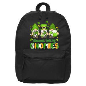 Shamrockin' With My Gnomies green St Patricks Day 16 in Basic Backpack