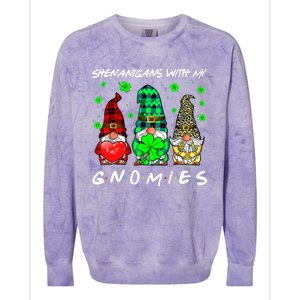 Shenanigans With My Gnomies Shamrock St Patrick's Day Gnome Colorblast Crewneck Sweatshirt