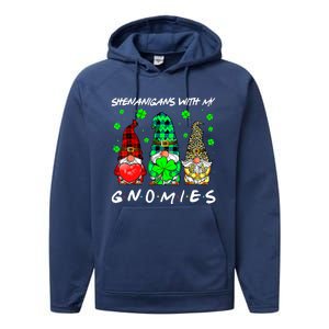 Shenanigans With My Gnomies Shamrock St Patrick's Day Gnome Performance Fleece Hoodie