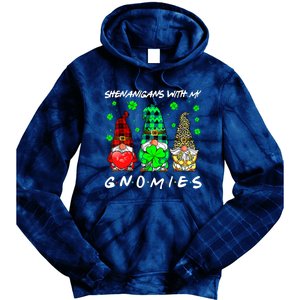 Shenanigans With My Gnomies Shamrock St Patrick's Day Gnome Tie Dye Hoodie