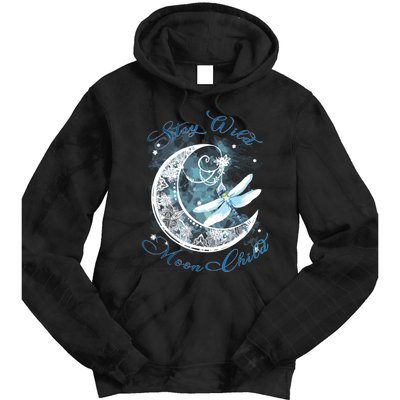 Stay Wild Moon ChildDragonfly Hippie Gift Tie Dye Hoodie