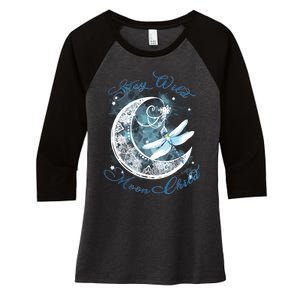 Stay Wild Moon ChildDragonfly Hippie Gift Women's Tri-Blend 3/4-Sleeve Raglan Shirt