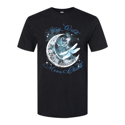 Stay Wild Moon ChildDragonfly Hippie Gift Softstyle CVC T-Shirt