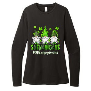 Shenanigans With My Gnomies St Patrick's Day Gnome Shamrock Womens CVC Long Sleeve Shirt