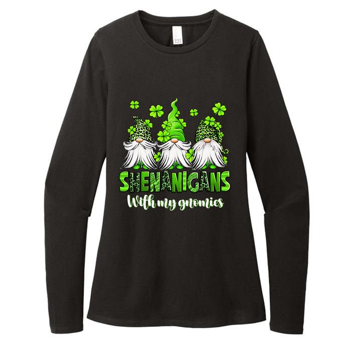 Shenanigans With My Gnomies St Patrick's Day Gnome Shamrock Womens CVC Long Sleeve Shirt