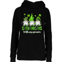 Shenanigans With My Gnomies St Patrick's Day Gnome Shamrock Womens Funnel Neck Pullover Hood