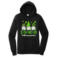 Shenanigans With My Gnomies St Patrick's Day Gnome Shamrock Women's Pullover Hoodie