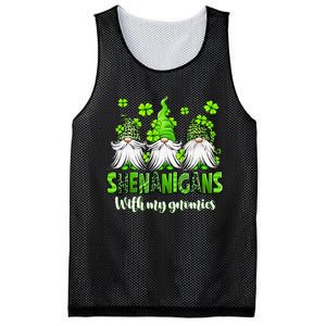 Shenanigans With My Gnomies St Patrick's Day Gnome Shamrock Mesh Reversible Basketball Jersey Tank