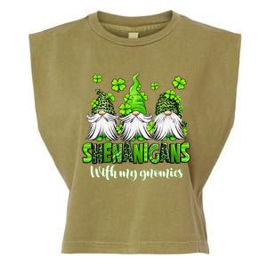 Shenanigans With My Gnomies St Patrick's Day Gnome Shamrock Garment-Dyed Women's Muscle Tee