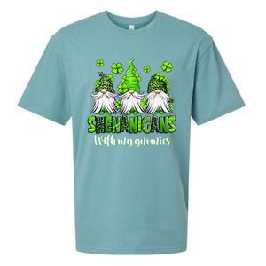 Shenanigans With My Gnomies St Patrick's Day Gnome Shamrock Sueded Cloud Jersey T-Shirt