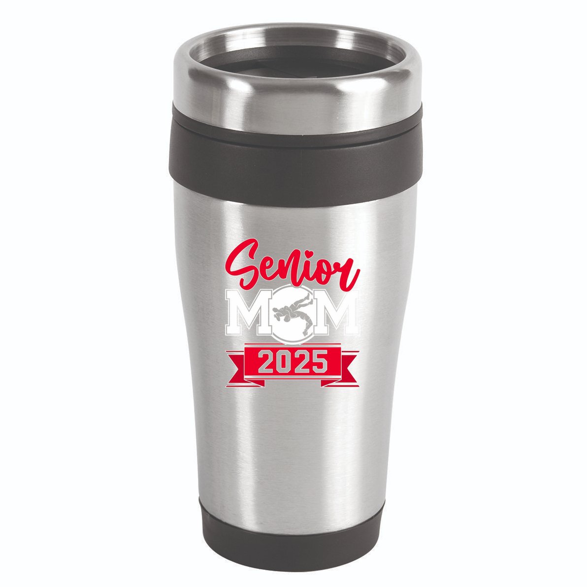 Senior Wrestling Mom Class Of 2025 Graduation Gift 16oz Travel Tumbler