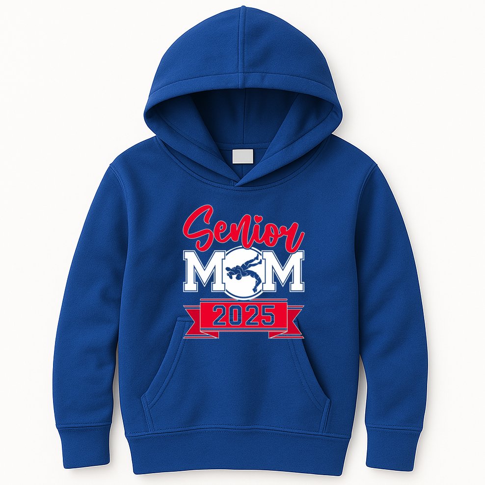 Senior Wrestling Mom Class Of 2025 Graduation Gift Kids Hoodie