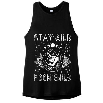 Stay Wild Moon Child Celestial Wiccan Witchy Boho Vibes Ladies PosiCharge Tri-Blend Wicking Tank