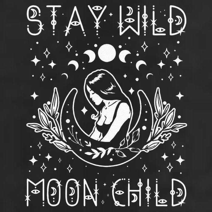 Stay Wild Moon Child Celestial Wiccan Witchy Boho Vibes 7 Panel Mesh Trucker Snapback Hat