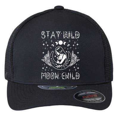 Stay Wild Moon Child Celestial Wiccan Witchy Boho Vibes Flexfit Unipanel Trucker Cap