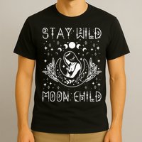 Stay Wild Moon Child Celestial Wiccan Witchy Boho Vibes T-Shirt