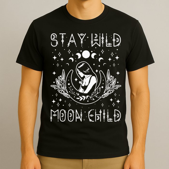 Stay Wild Moon Child Celestial Wiccan Witchy Boho Vibes T-Shirt