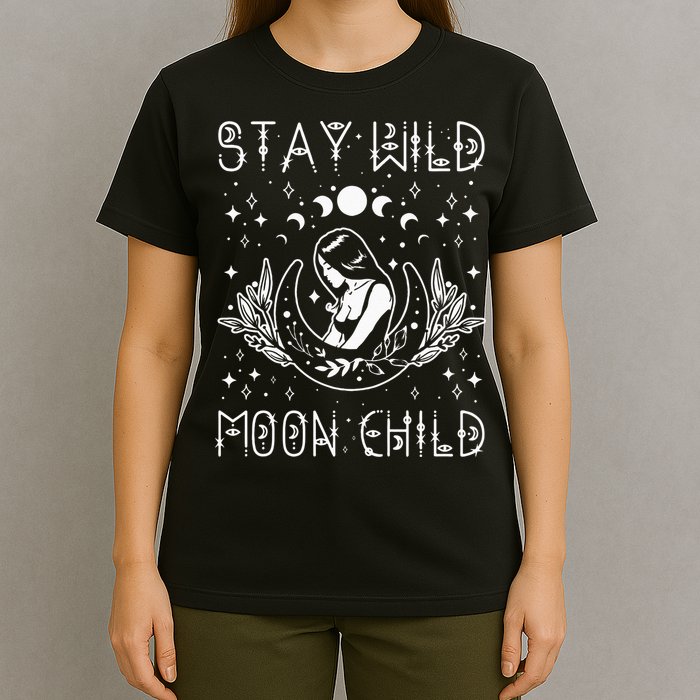 Stay Wild Moon Child Celestial Wiccan Witchy Boho Vibes T-Shirt