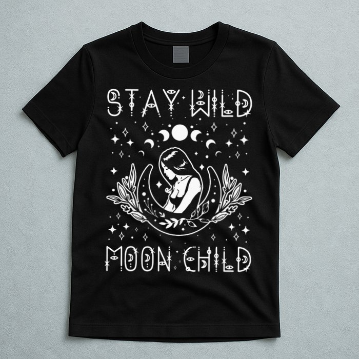 Stay Wild Moon Child Celestial Wiccan Witchy Boho Vibes T-Shirt