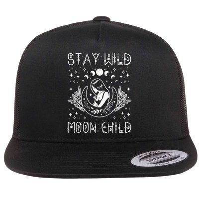 Stay Wild Moon Child Celestial Wiccan Witchy Boho Vibes Flatbill Hat