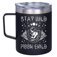 Stay Wild Moon Child Celestial Wiccan Witchy Boho Vibes 12oz Stainless Steel Coffee Mug