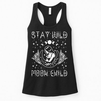 Stay Wild Moon Child Celestial Wiccan Witchy Boho Vibes Womens Tank Top