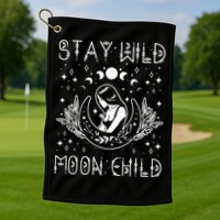 Stay Wild Moon Child Celestial Wiccan Witchy Boho Vibes Golf Towel