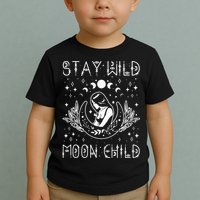 Stay Wild Moon Child Celestial Wiccan Witchy Boho Vibes Toddler T-Shirt