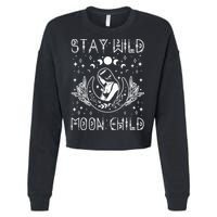 Stay Wild Moon Child Celestial Wiccan Witchy Boho Vibes Cropped Pullover Crew