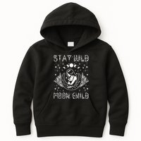 Stay Wild Moon Child Celestial Wiccan Witchy Boho Vibes Kids Hoodie