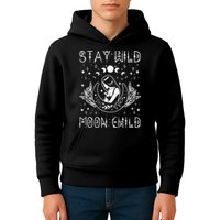 Stay Wild Moon Child Celestial Wiccan Witchy Boho Vibes Kids Hoodie