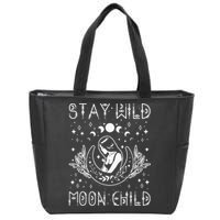 Stay Wild Moon Child Celestial Wiccan Witchy Boho Vibes Zip Tote Bag