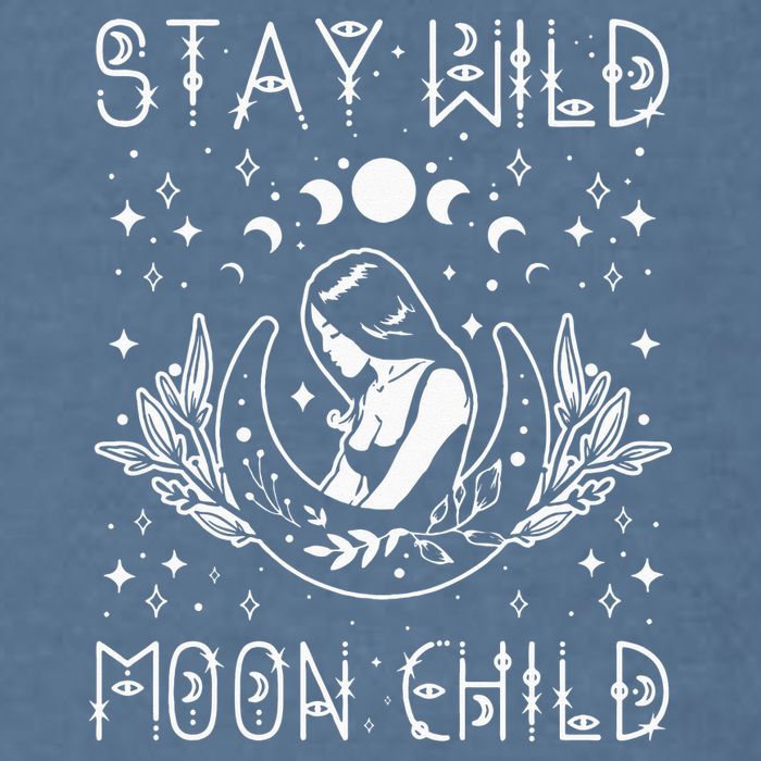Stay Wild Moon Child Celestial Wiccan Witchy Boho Vibes Garment-Dyed Sweatshirt