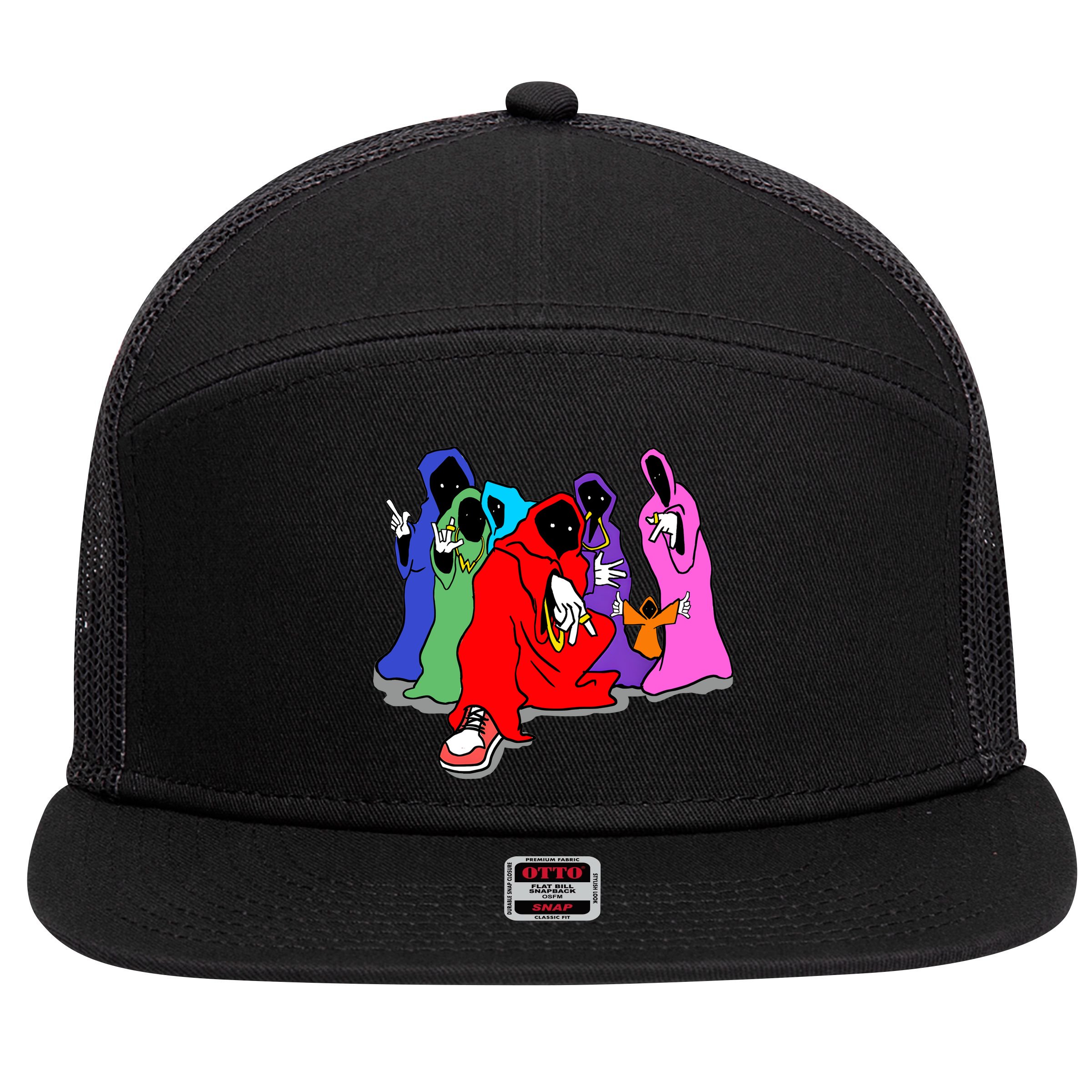 Shadow Wizard Money Gang We Love Casting Spells Funny Meme Shadow Wizard 7 Panel Mesh Trucker Snapback Hat