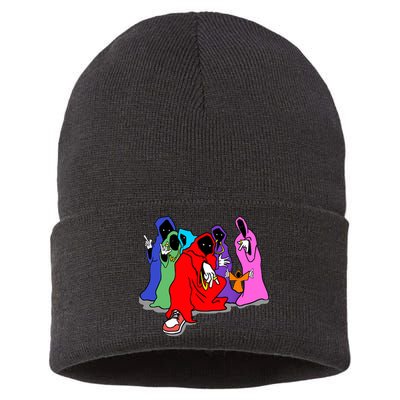 Shadow Wizard Money Gang We Love Casting Spells Funny Meme Shadow Wizard Sustainable Knit Beanie
