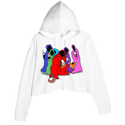 Shadow Wizard Money Gang We Love Casting Spells Funny Meme Shadow Wizard Crop Fleece Hoodie