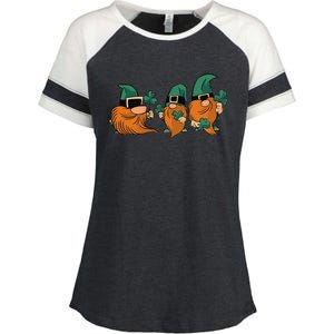 Shenanigans With My Gnomies, St Patricks Gnome Enza Ladies Jersey Colorblock Tee