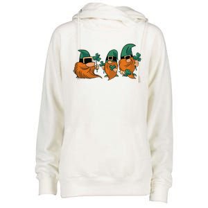 Shenanigans With My Gnomies, St Patricks Gnome Womens Funnel Neck Pullover Hood