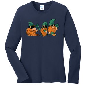 Shenanigans With My Gnomies, St Patricks Gnome Ladies Long Sleeve Shirt